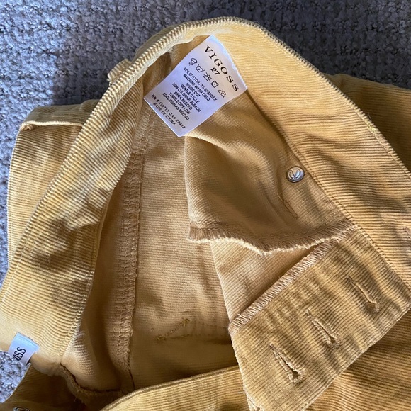 Vigoss Linzie Button Front Corduroy Pant Mustard 27 - Picture 4 of 4